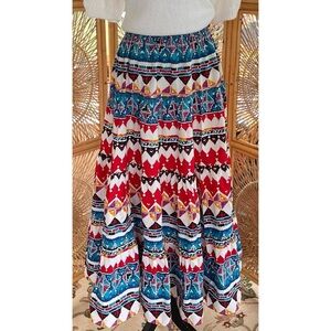 Vintage Kayo California Bright Colorful Hippie Boho Festival Cotton Skirt